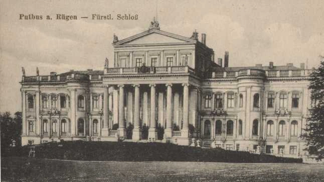 Historische Postkarte des Schlosses Putbus