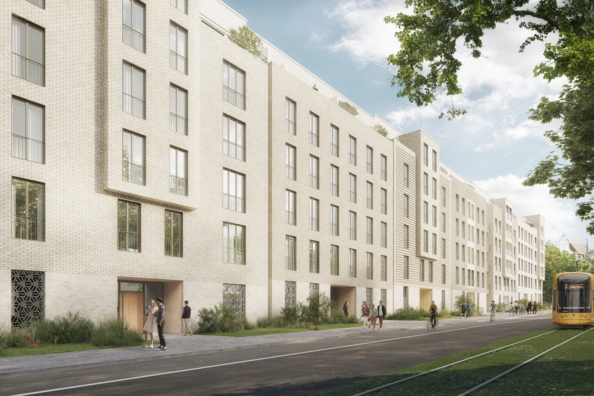 Visualisierung der Fassade zur Münchner Straße