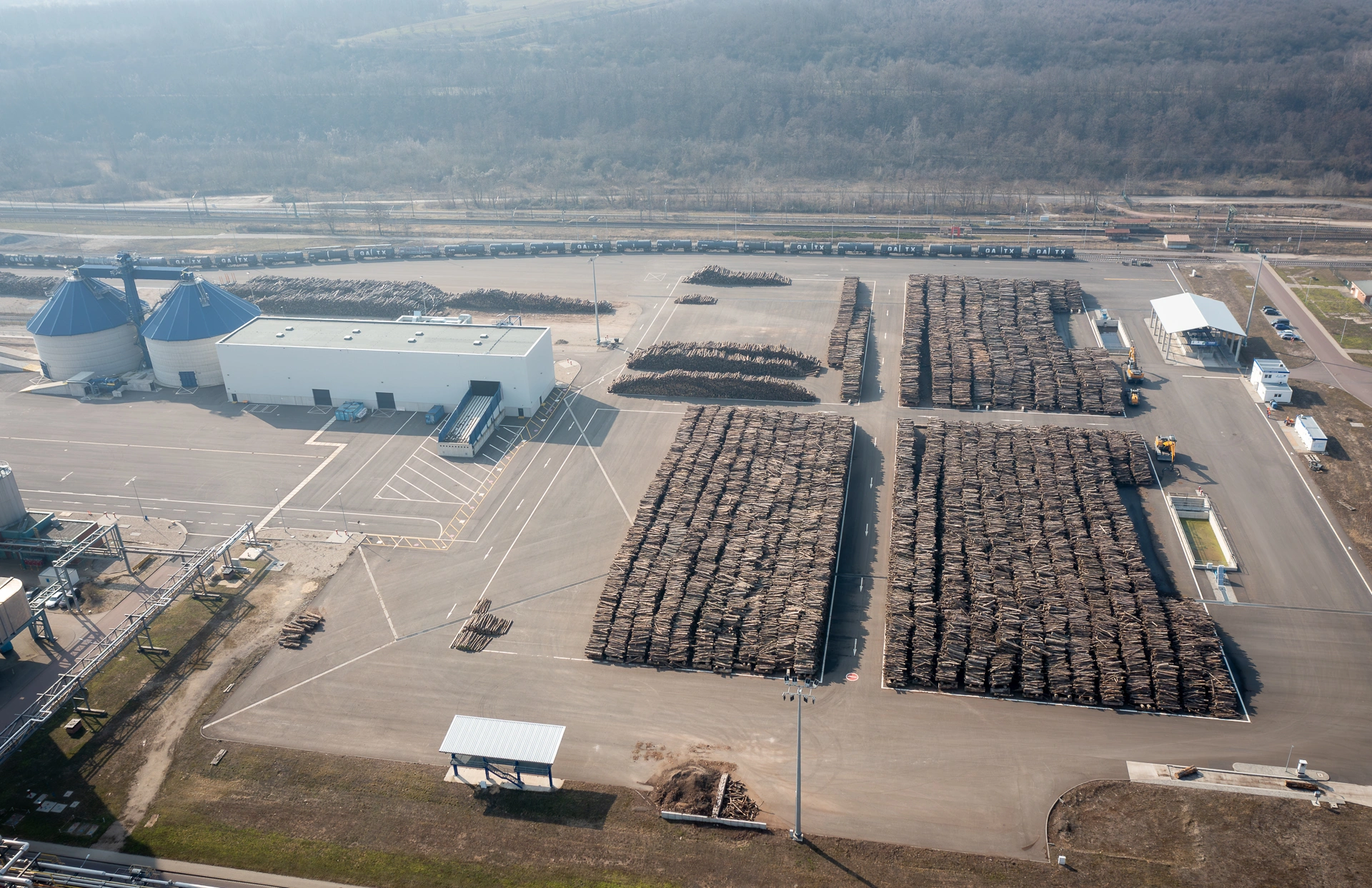 Holzlagerplatz Luftbild