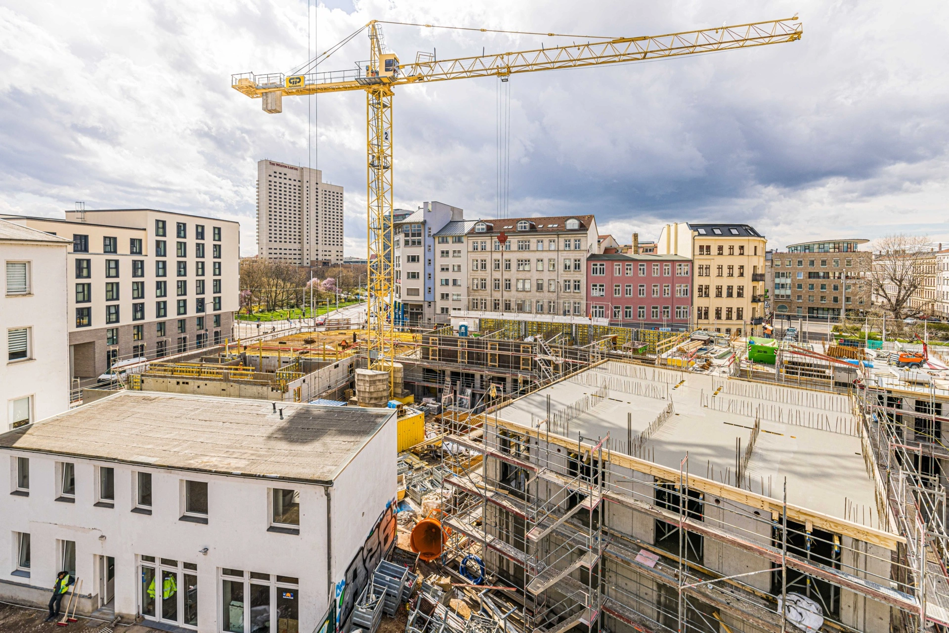 Die einstige Baustelle in unmittelbarer Nähe zum Leipziger Hauptbahnhof