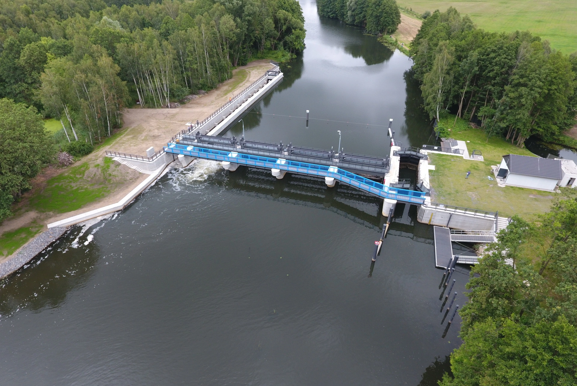 Das Wehr Hartmannsdorf ist die größte wasserwirtschaftliche Anlage im Spreewald.