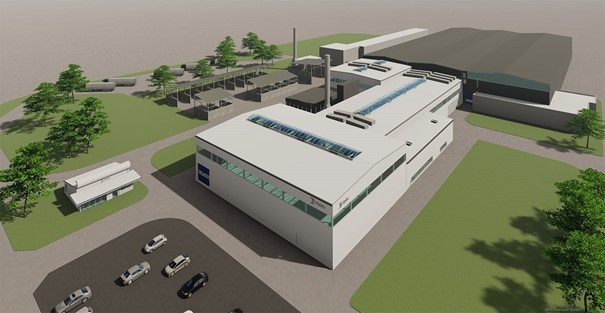 Visualisierung der neuen Produktionsstätte für die Hydro Aluminium Gießerei Rackwitz GmbH