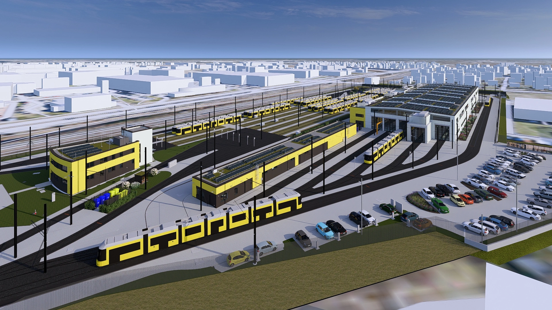 In Berlin-Adlershof liegt zukünftig der sieben Fußballfelder große Straßenbahnbetriebshof der BVG